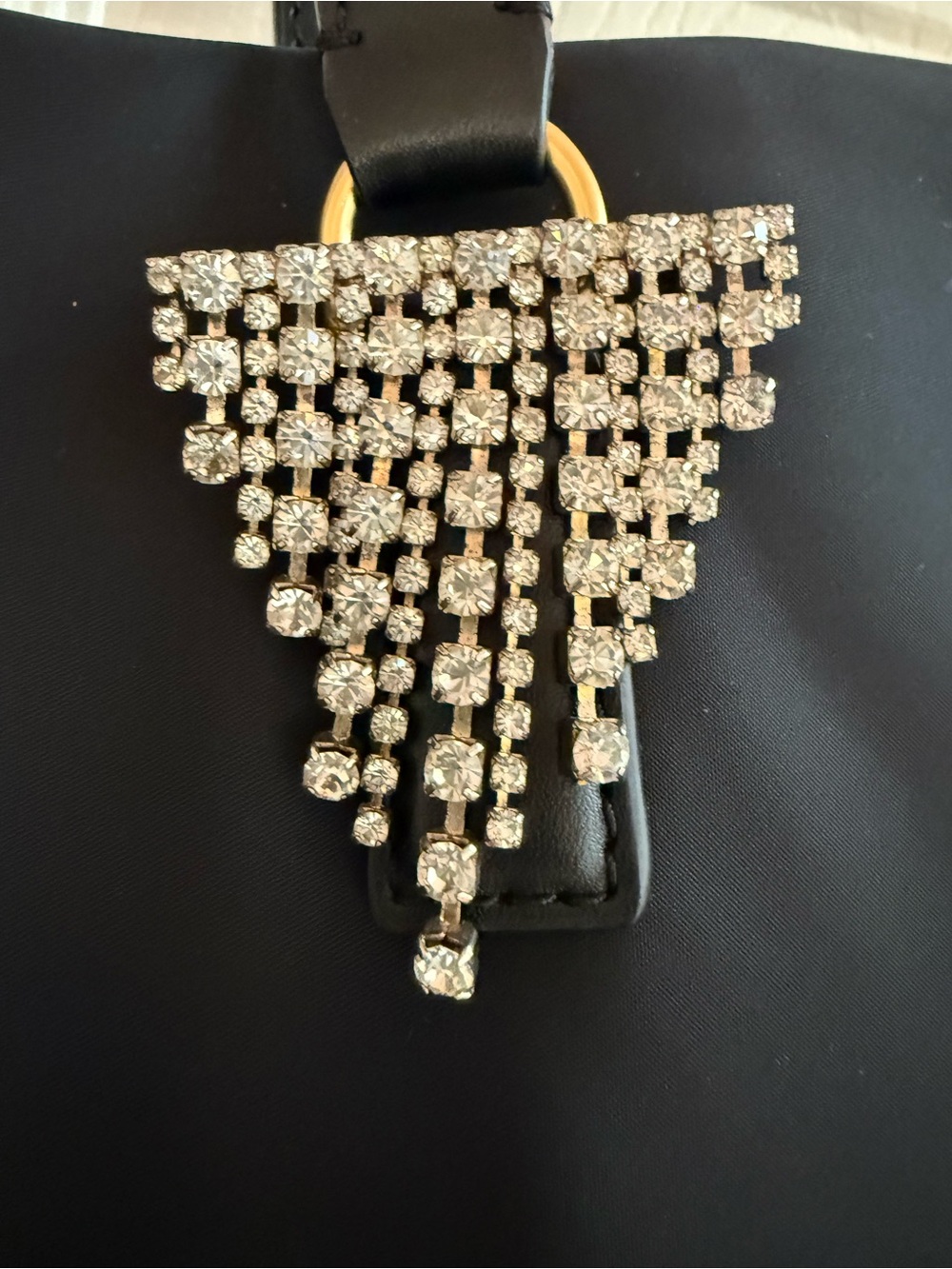 Vintage Art Deco Waterfall Brooch Rhinestone silver tone - Picture 3 of 11